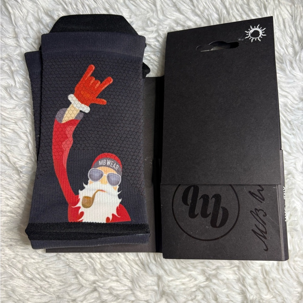 Cycling MB WEAR Rock And Roll Santa Claus Socks Mens Black